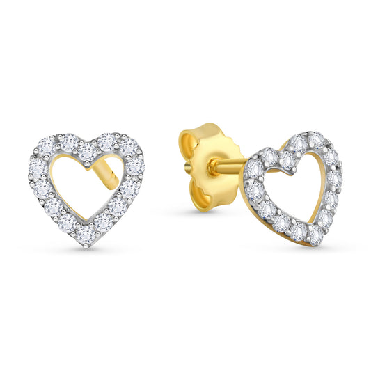Ohrstecker Herz mit 28 Zirkonia Gold 333/000