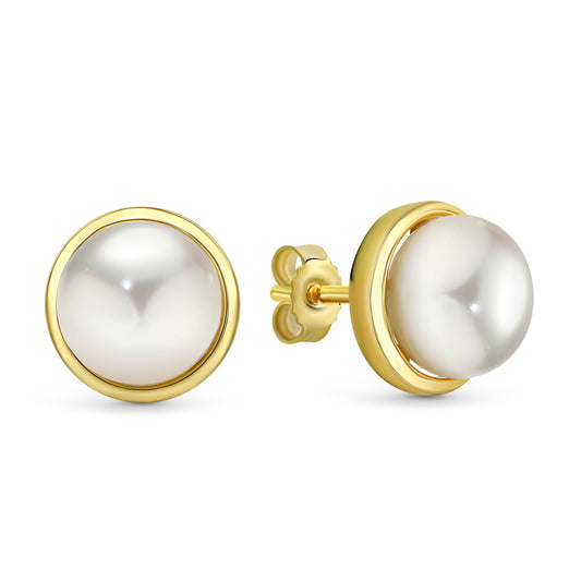 Ohrstecker mit Süßwasser-Zuchtperle 8,5-9mm Gold 333/000