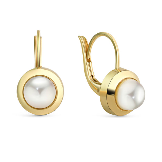 Ohrhänger Bouton mit Süßwasser-Zuchtperle 5-5,5mm Gold 333/000