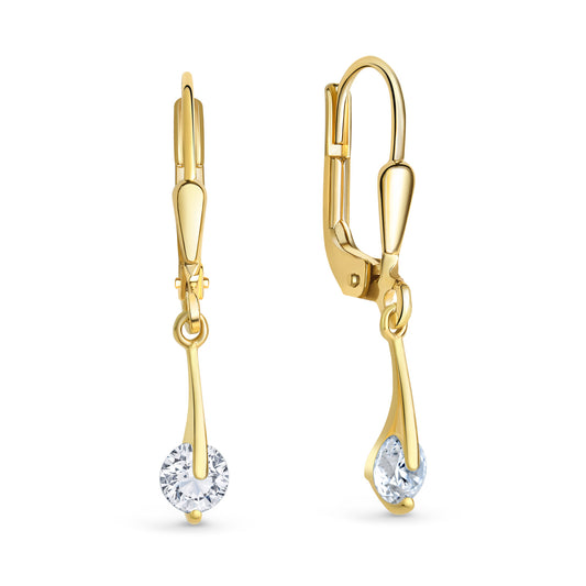 Ohrhänger mit Zirkonia Ø 4mm Gold 333/000