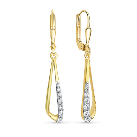 Ohrhänger mit 14 Zirkonia Gold 333/000