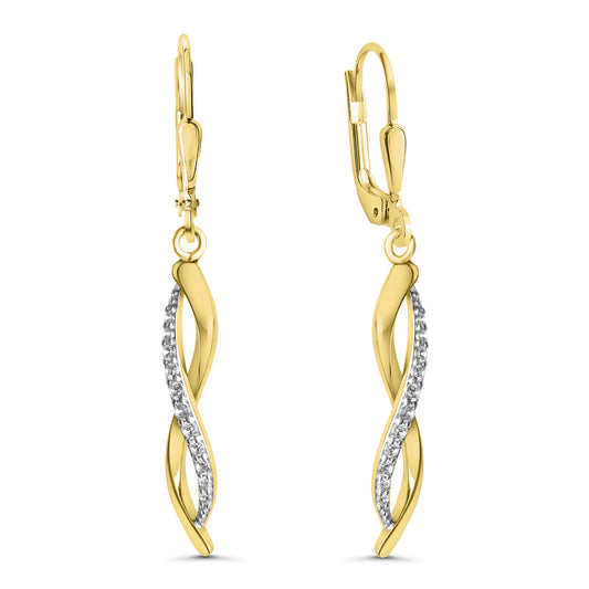 Ohrhänger mit 22 Zirkonia Gold 333/000