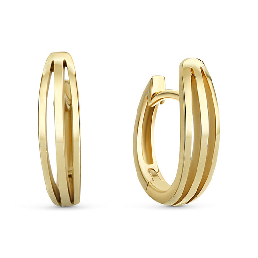 Klappcreolen 12x14mm glanz Gold 333/000