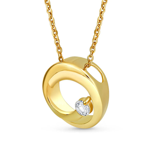 Anhänger teilmatt mit Zirkonia Gold 333/000 - MeinSchmuckShop