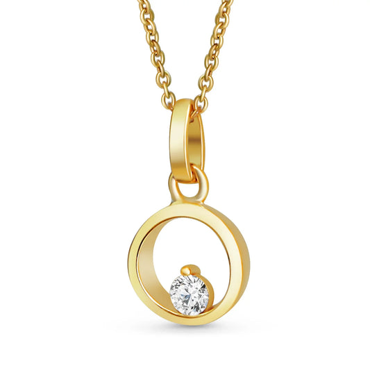 Anhänger rund Ø 8mm mit Zirkonia Gold 333/000 - MeinSchmuckShop