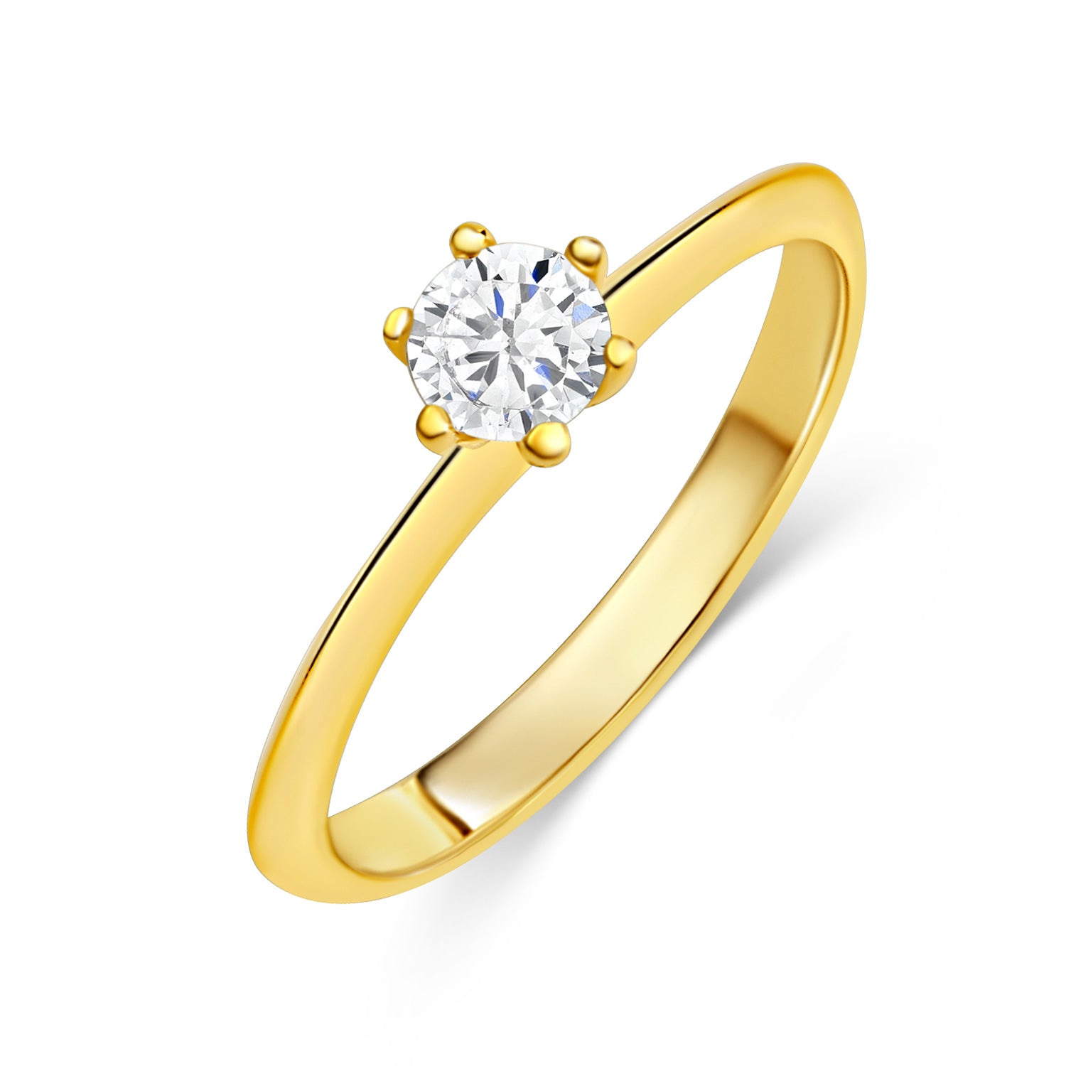 Damenring mit Zirkonia Ø 4.5mm Gold 333/000 - MeinSchmuckShop