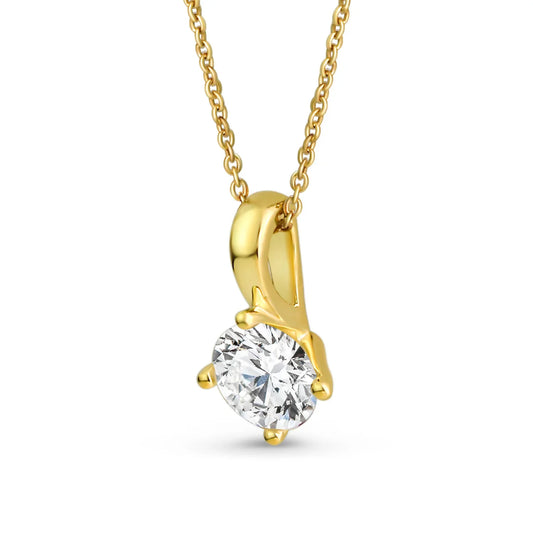 Anhänger mit Zirkonia Ø 6.5mm Gold 333/000 - MeinSchmuckShop