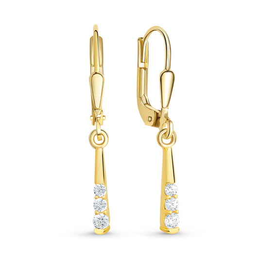 Ohrhänger mit 6 Zirkonia Gold 333/000