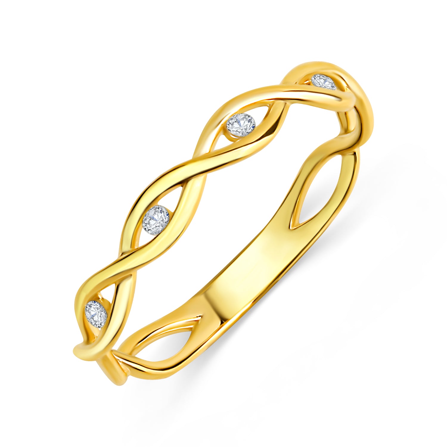 Damenring mit 4 Zirkonia Gold 333/000 - MeinSchmuckShop