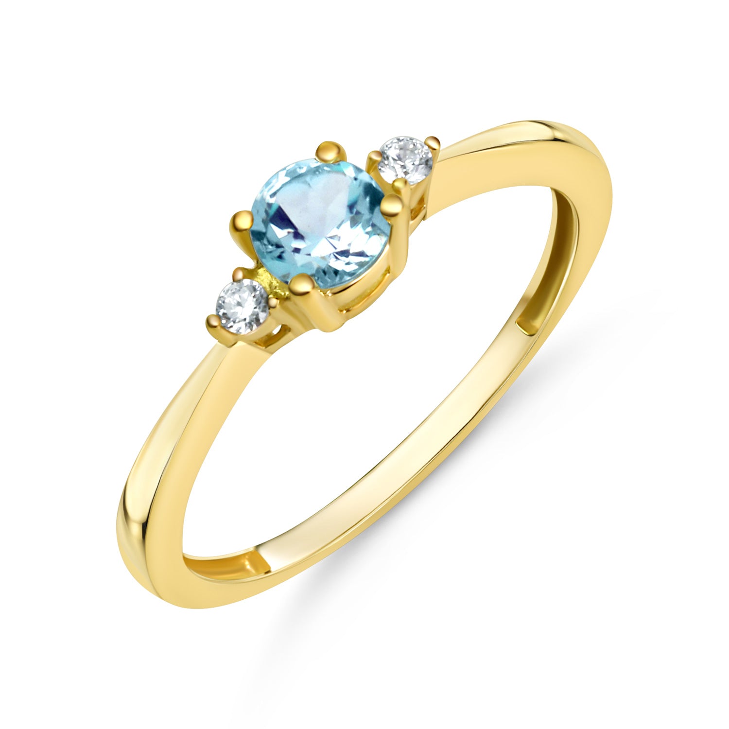 Damenring mit Blautopas und Zirkonia weiß Gold 333/000 - MeinSchmuckShop