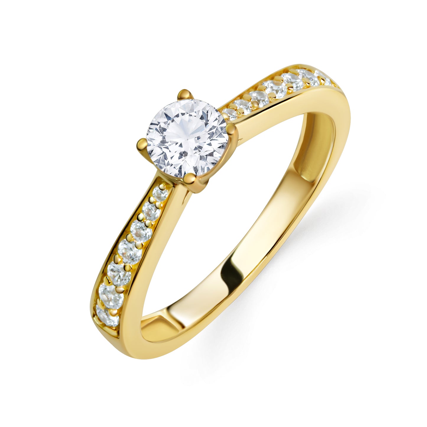 Damenring mit 15 Zirkonia Gold 333/000