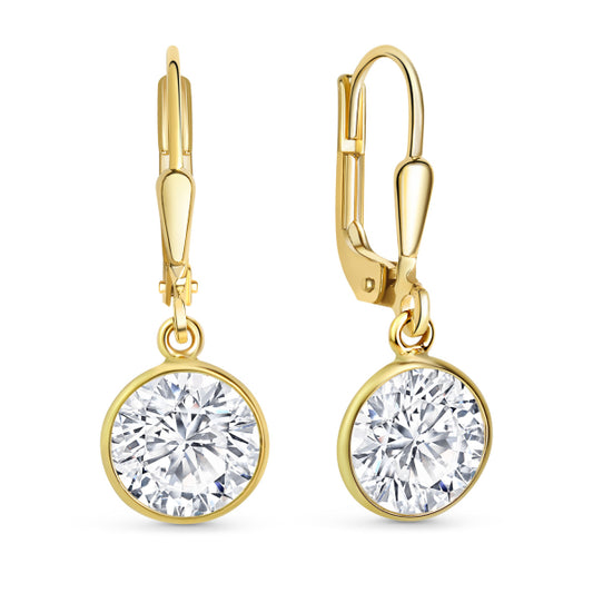 Ohrhänger mit Zirkonia Ø 8mm Gold 333/000