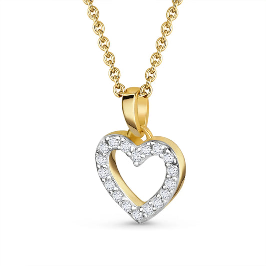 Anhänger Herz mit 18 Zirkonia Gold 333/000 - MeinSchmuckShop