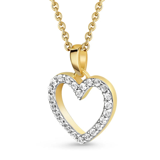 Anhänger Herz mit 24 Zirkonia Gold 333/000 - MeinSchmuckShop