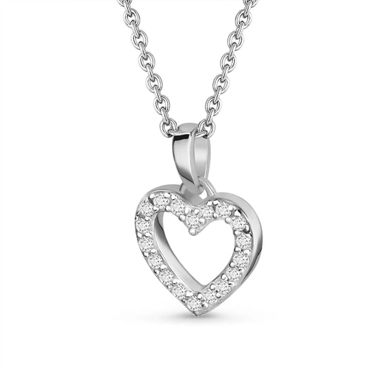 Anhänger Herz mit 18 Zirkonia Weißgold 333/000 - MeinSchmuckShop