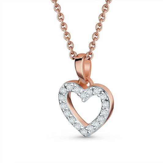 Anhänger Herz mit 18 Zirkonia Roségold 333/000 - MeinSchmuckShop