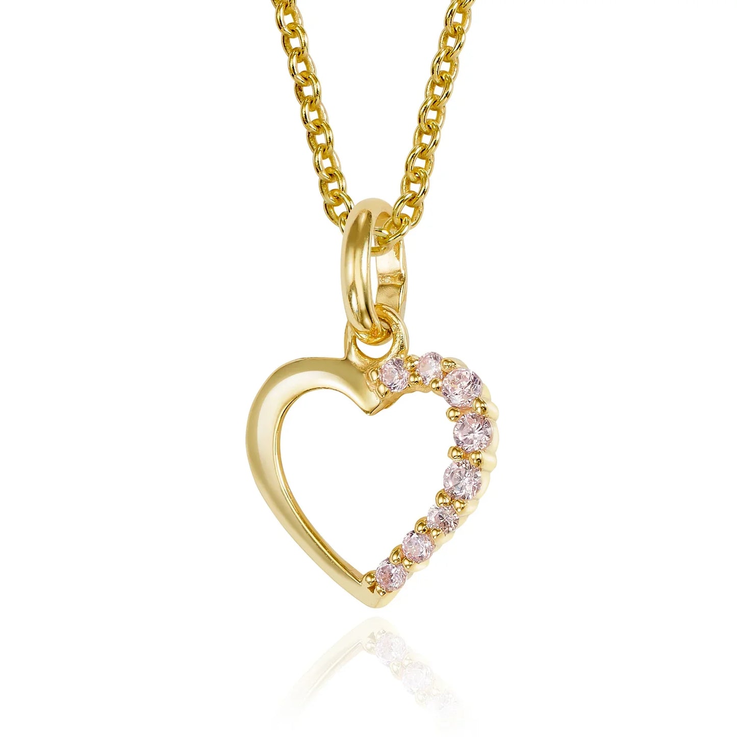 Anhänger Herz mit 8 Zirkonia pink Gold 333/000 - MeinSchmuckShop