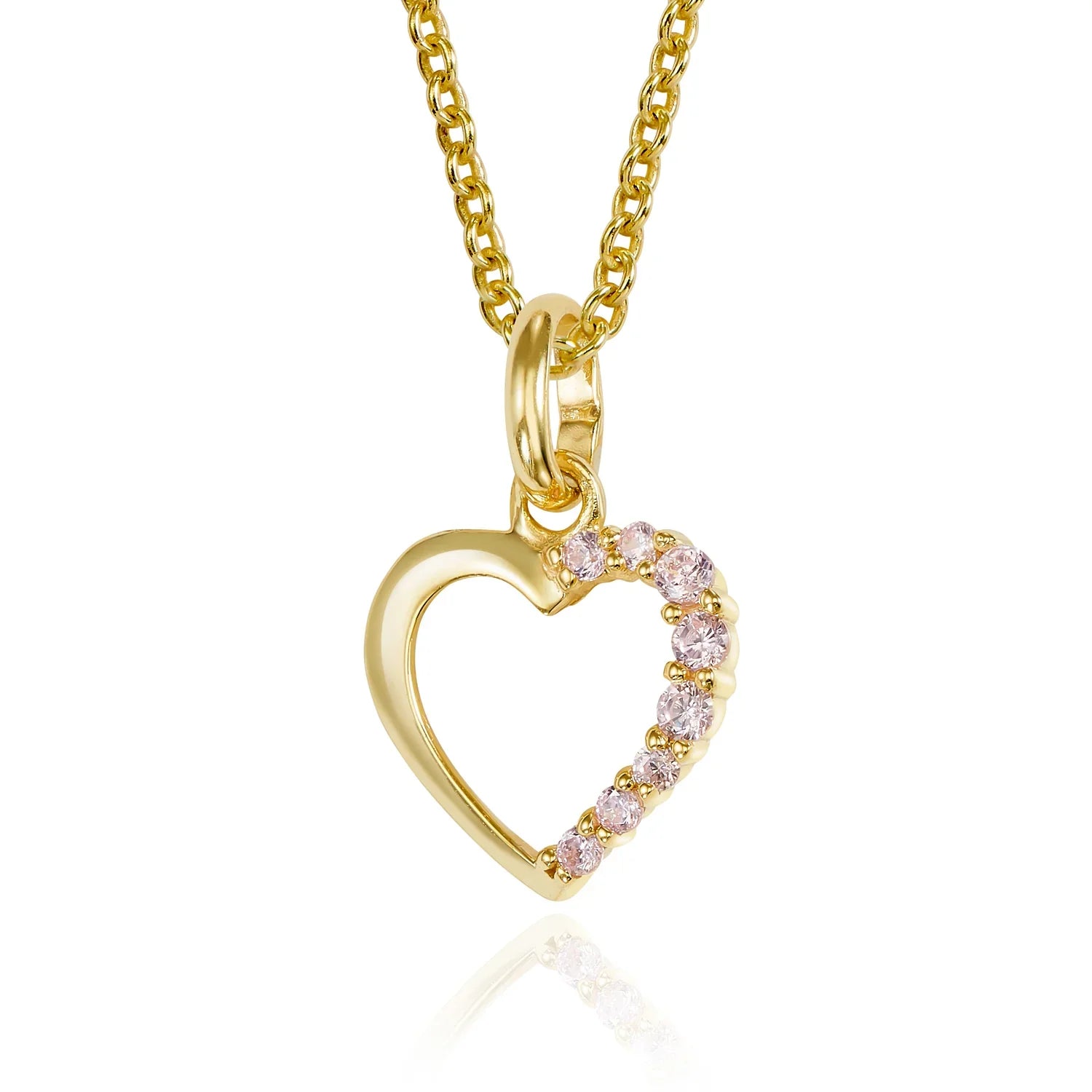 Anhänger Herz mit 8 Zirkonia pink Gold 333/000 - MeinSchmuckShop
