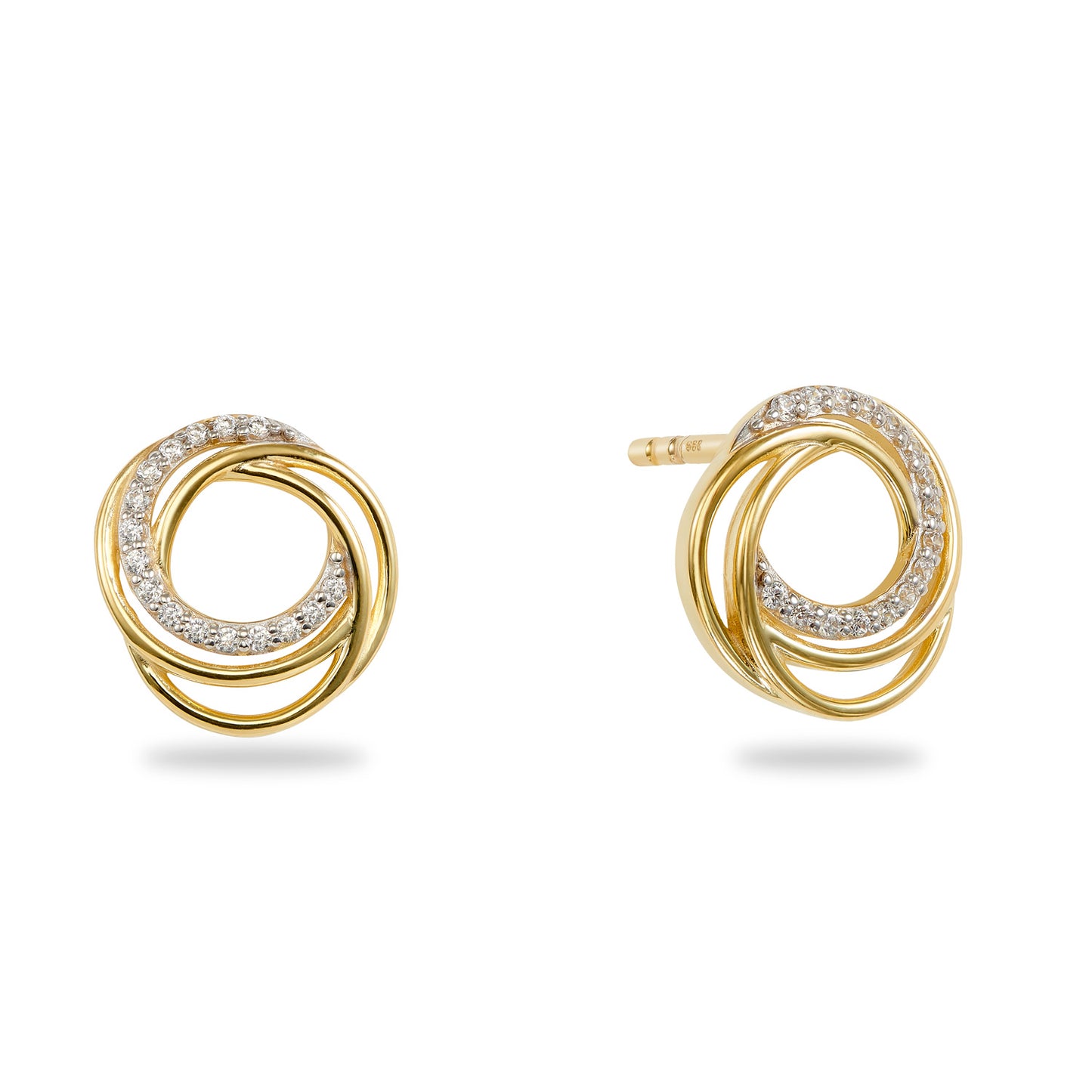 Ohrstecker mit 32 Zirkonia Gold 333/000