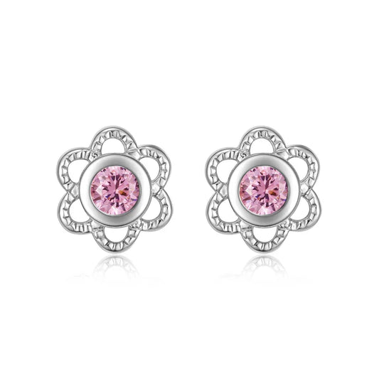 Ohrstecker Zirkonia pink Silber 925/000 - MeinSchmuckShop