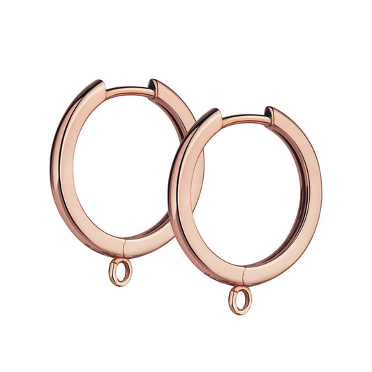 Klappcreolen Ø 20mm mit Ösen zum Einhängen Silber 925/000 rosé vergoldet - MeinSchmuckShop