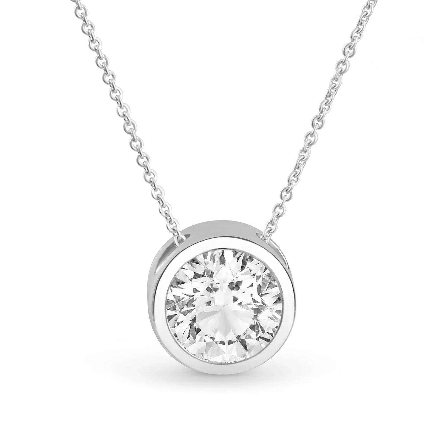 Anhänger mit Zirkonia Ø 8mm Silber 925/000 rhodiniert - MeinSchmuckShop