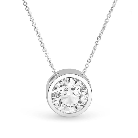 Anhänger mit Zirkonia Ø 8mm Silber 925/000 rhodiniert - MeinSchmuckShop