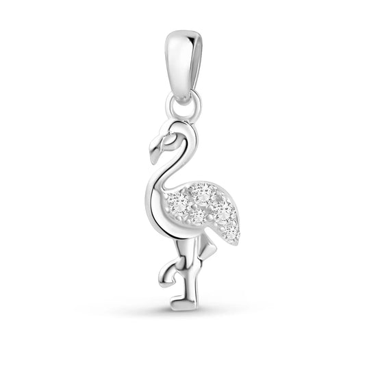 Anhänger Flamingo mit 5 Zirkonia Silber 925/000 rhodiniert - MeinSchmuckShop