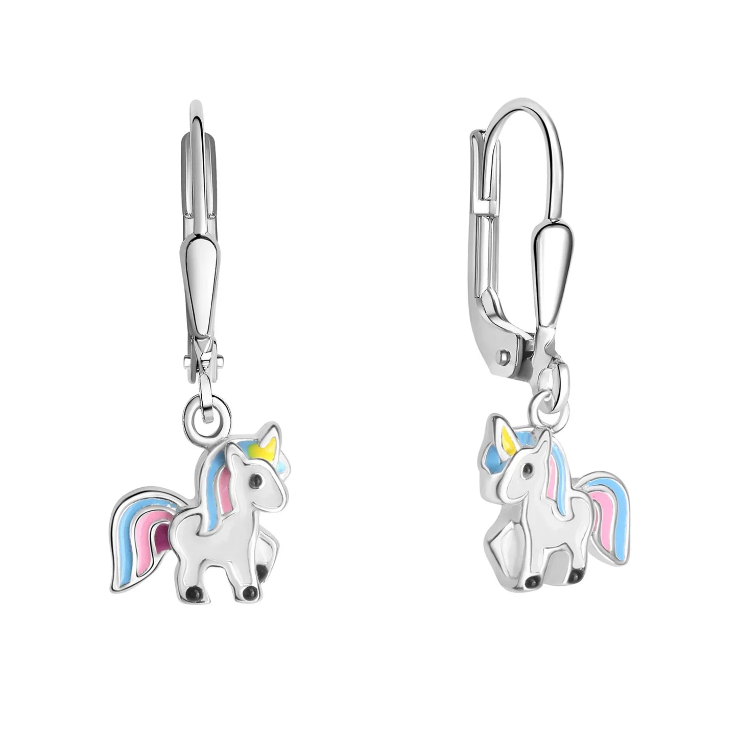 Ohrhänger Einhorn Lack Silber 925/000 rhodiniert - MeinSchmuckShop