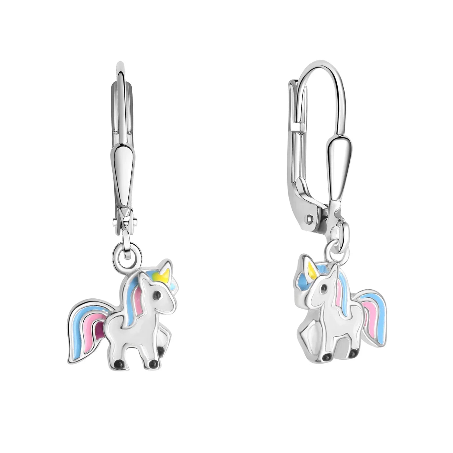 Ohrhänger Einhorn Lack Silber 925/000 rhodiniert - MeinSchmuckShop