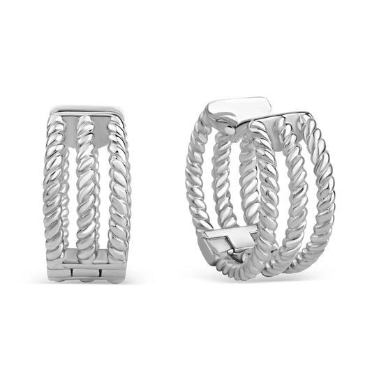 Klappcreolen 15/6.3mm Silber 925/000 rhodiniert - MeinSchmuckShop