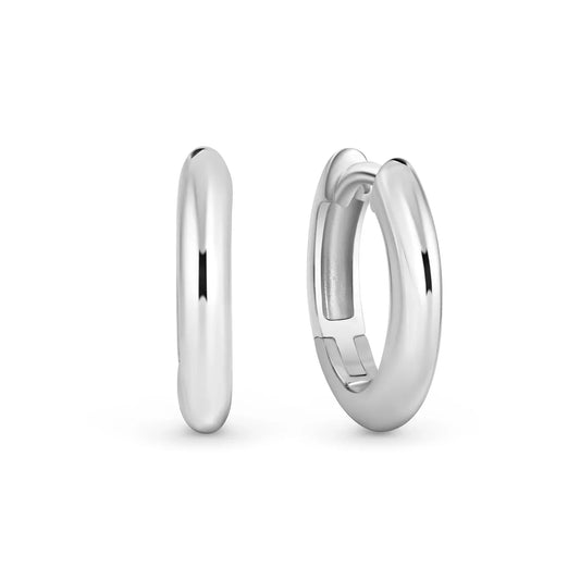 Klappcreolen Ø 14/2.5mm Silber 925/000 rhodiniert - MeinSchmuckShop