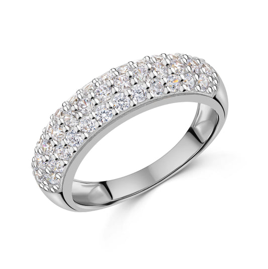Damenring mit 37 Zirkonia Silber 925/000 rhodiniert - MeinSchmuckShop