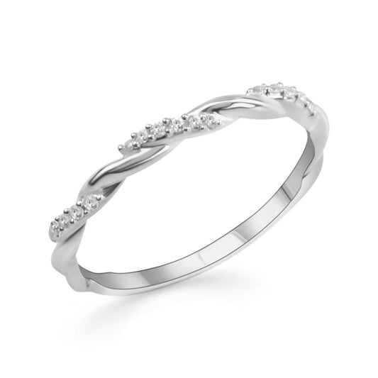 Damenring mit 18 Zirkonia Silber 925/000 rhodiniert - MeinSchmuckShop