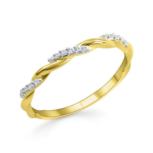 Damenring mit 18 Zirkonia Silber 925/000 vergoldet - MeinSchmuckShop