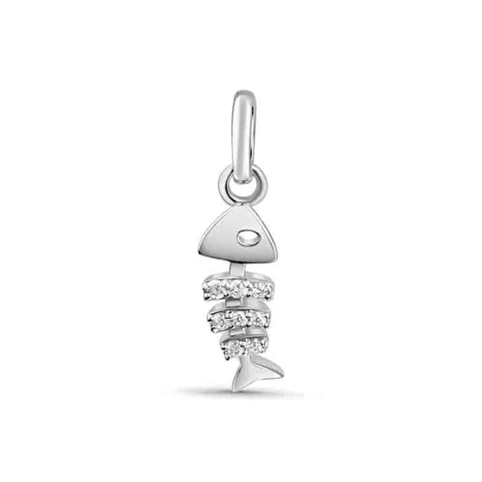 Anhänger Fischgräte mit 8 Zirkonia Silber 925/000 rhodiniert - MeinSchmuckShop