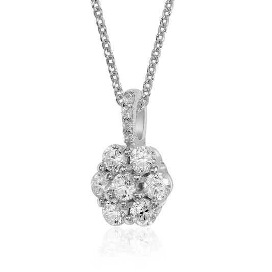 Anhänger mit 11 Zirkonia Silber 925/000 rhodiniert - MeinSchmuckShop