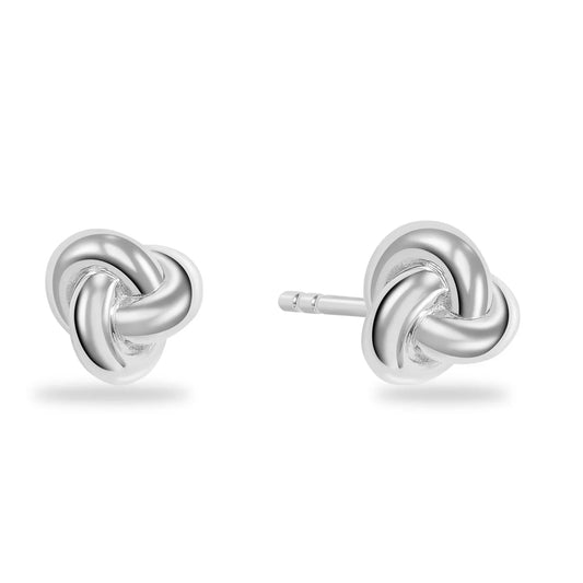Ohrstecker Knoten 7,5mm Silber 925/000 rhodiniert - MeinSchmuckShop