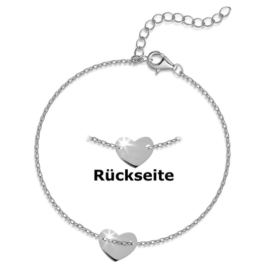 Armband mit Herz 16,5+3cm Silber 925/000 rhodiniert - MeinSchmuckShop