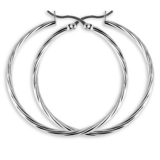 Scharniercreolen 42mm - Silber 925/000 - MeinSchmuckShop
