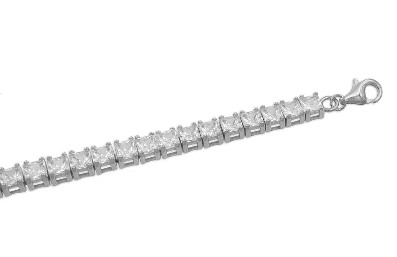 Armband mit Zirkonia 4x4mm Echt Silber 925 - MeinSchmuckShop