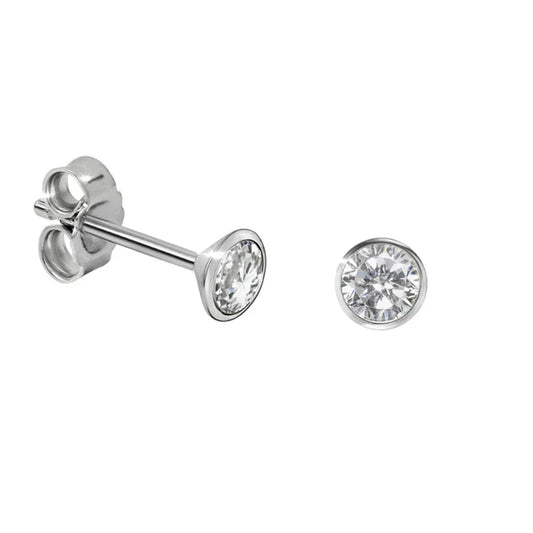 Ohrstecker Zirkonia 3,0mm Echt Silber 925/000 - MeinSchmuckShop