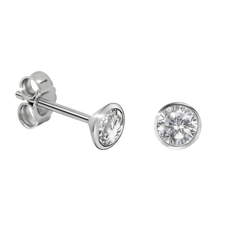 Ohrstecker Zirkonia 4,0mm Echt Silber 925/000 - MeinSchmuckShop