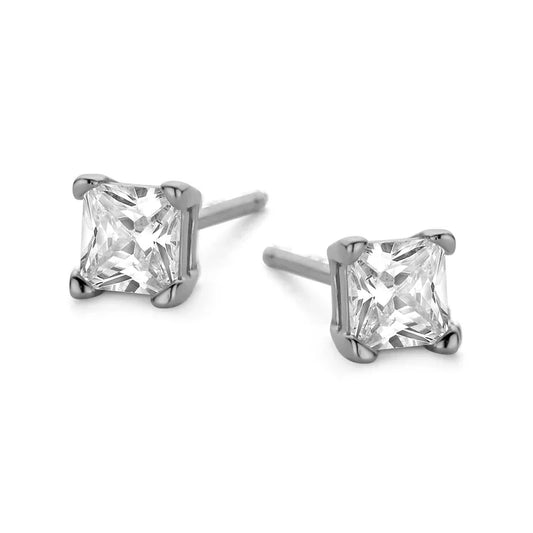 Ohrstecker Zirkonia 4x4mm Silber 925/000 - MeinSchmuckShop