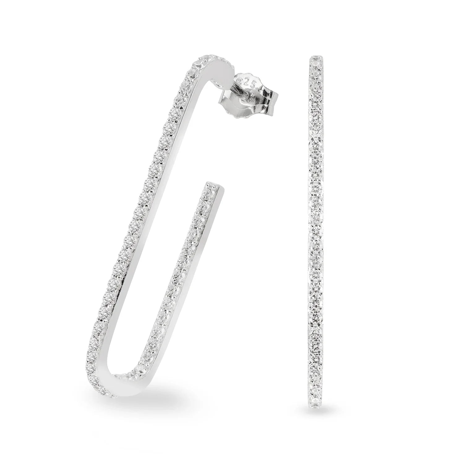 Ohrstecker mit 96 Zirkonia Silber 925/000 rhodiniert - MeinSchmuckShop
