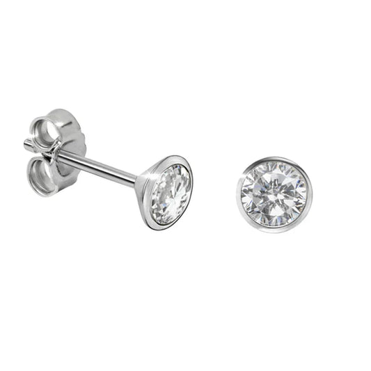Ohrstecker Zirkonia 5,0mm Echt Silber 925/000 - MeinSchmuckShop