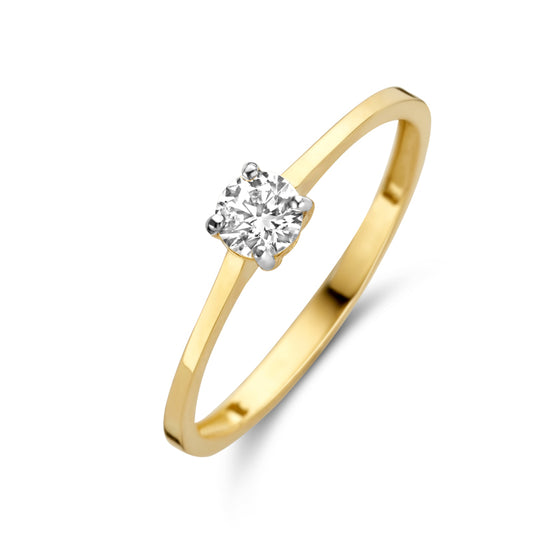 Damenring mit Zirkonia 4mm Gold 585/000 - MeinSchmuckShop