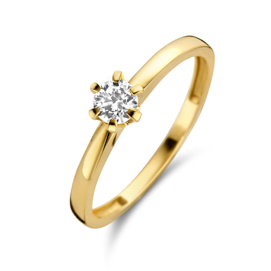 Damenring mit Zirkonia 4mm Gold 585/000 - MeinSchmuckShop