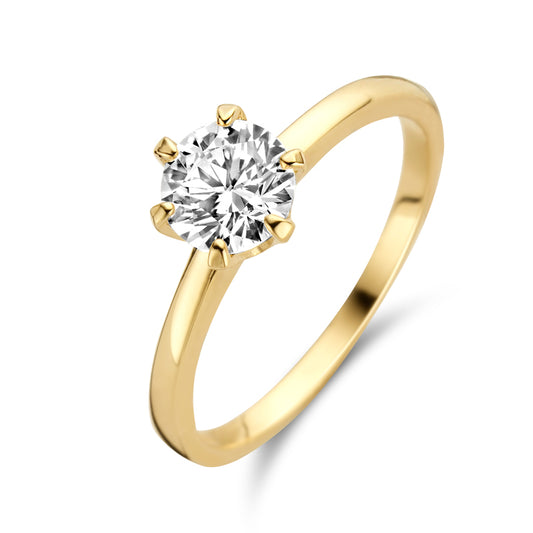 Damenring mit Zirkonia 6mm Gold 585/000 - MeinSchmuckShop