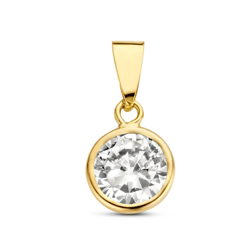 Anhänger Zirkonia 6mm Gold 585/000 - MeinSchmuckShop